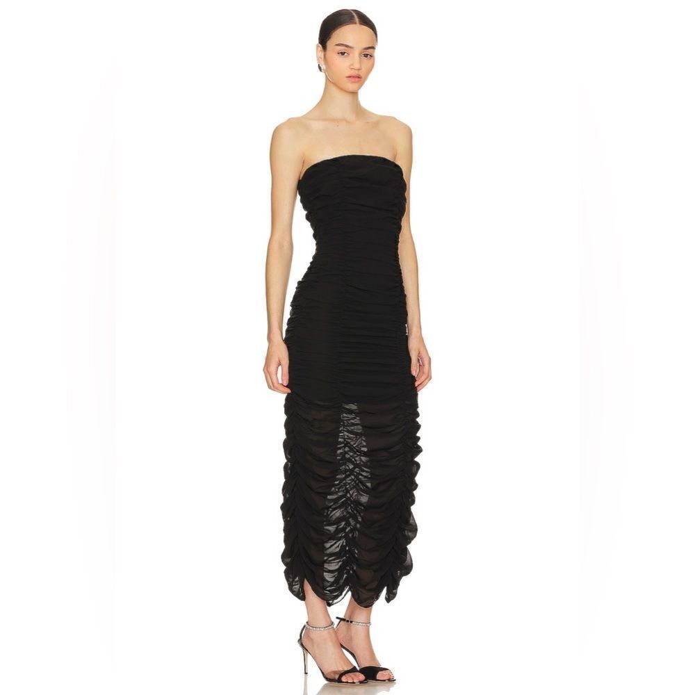 NWT Revolve Ow Collection Sandy Maxi Black Dress Chiffon Size S - Picture 3 of 14